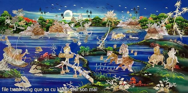 file tranh lang que xa cu kham trai son mai
